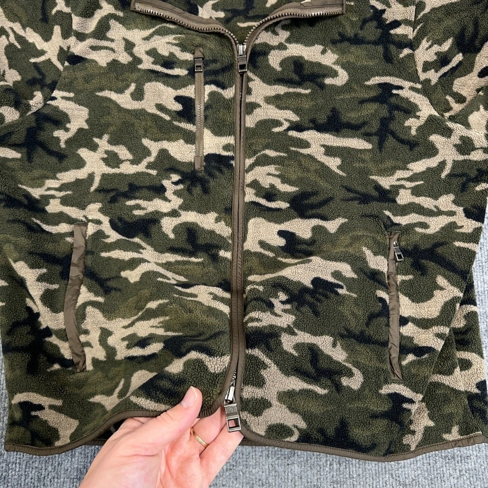 Peter Millar Jacket Men L Olive Branch Camo Micro Shearling Fleece Full Zip Golf - Picture 7 of 13